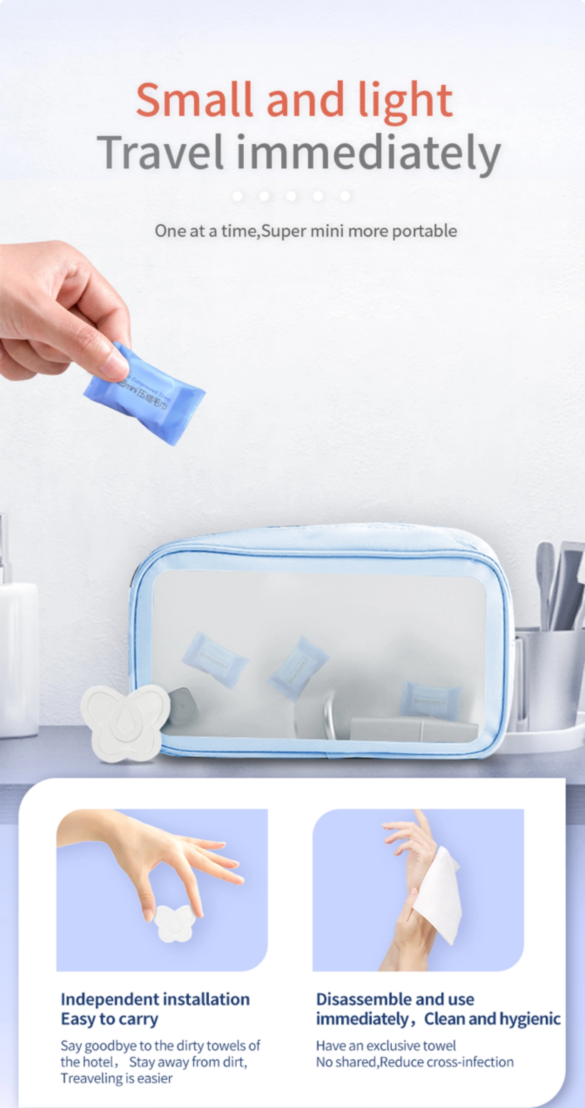 Ultra Discovery Mini Compressed Disposable Face Towel (20 Capsule per pack) - Image 5